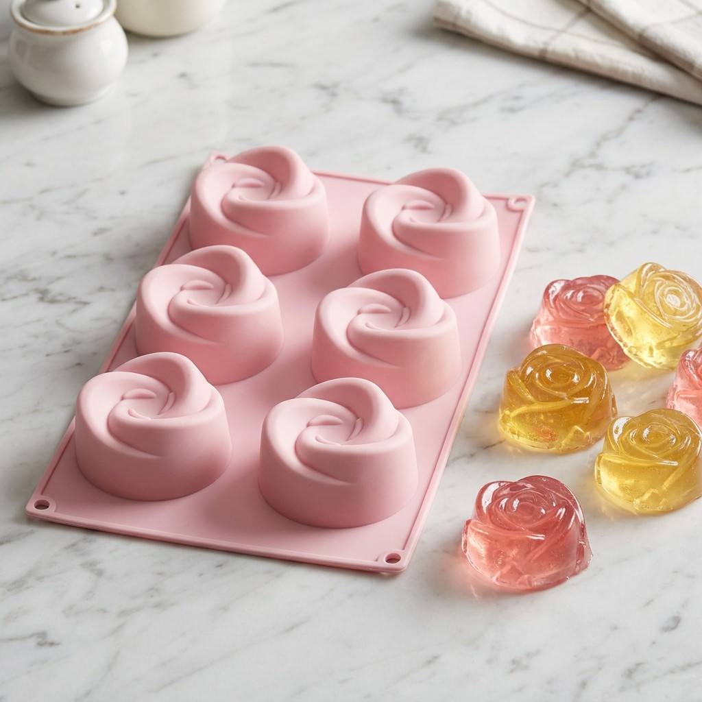 Soap Making Fragrance - قالب سيليكون على شكل وردة بـ
